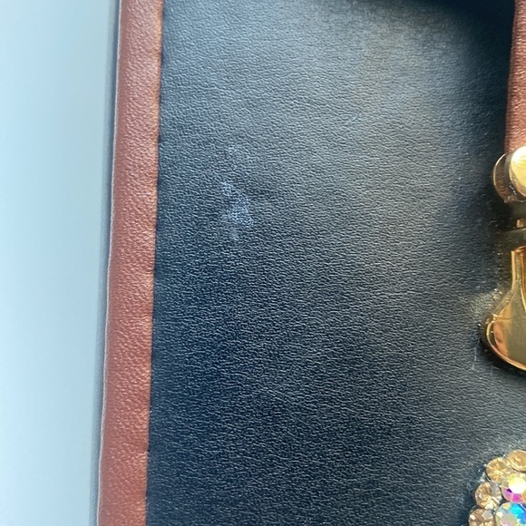 Rhinestone Heart | Trifold | Black/Brown | Jewelry Case - Picture 4 of 16